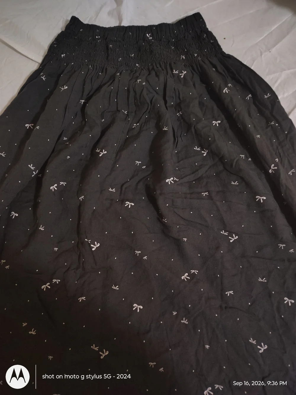 Carter's Black Midi Skirt with White Bow & Dot Print